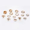 Fashion Opal Jesus Embossed Ring Women'S Diamond 15-Piece Set Joint Ring