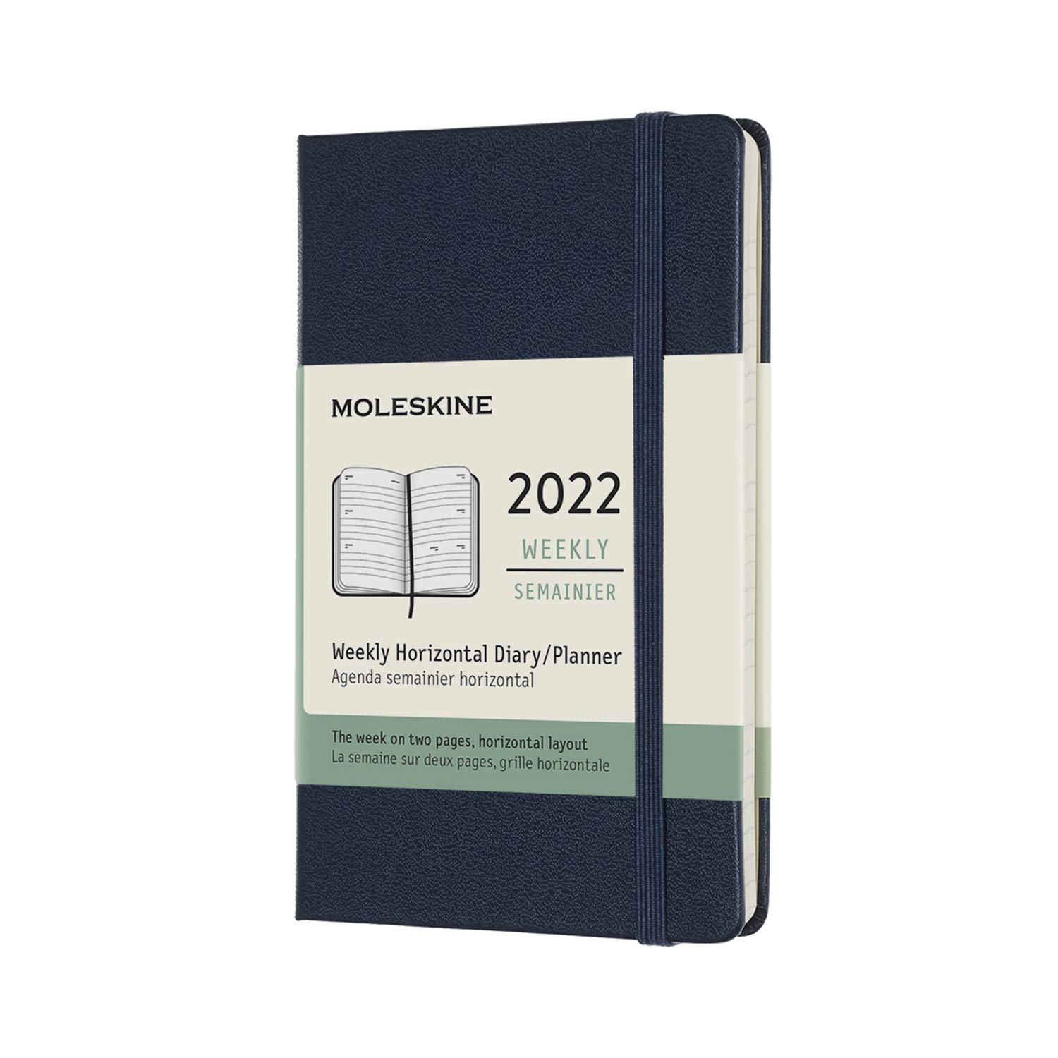 

Moleskine Notebook 2022 January Start 12 Months Weekly Diary Horizontal Hard Cover Pocket Size x Sapphire Blue DHB2012WH2Y22 (Horizontal Layout) (9cm