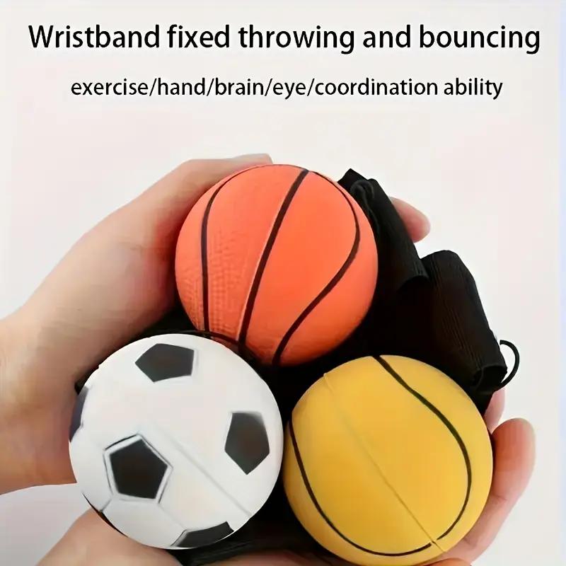 Elastický míček na zápěstí s provázkem - Trenažér reflexů a síly paže pro seniory a děti