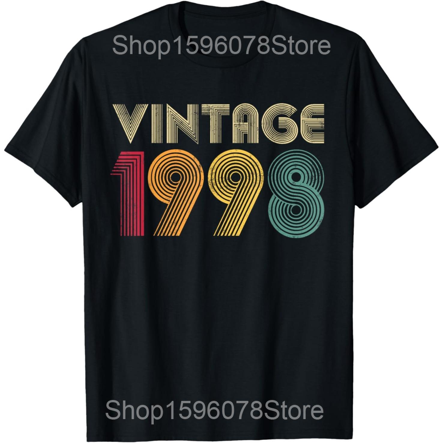 Vintage 1998 Limited Edition 28th Birthday Gifts 28 Year Old T Shirts Unisex Streetwear Tee Short Sleeve Unisex Loose Clothing S