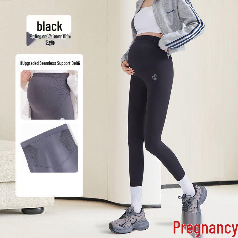 

Maternity Shark Skin Long Pants – Non-Constricting, Plus Size, Petite Options for Spring & Autumn. Large (suitable for 110-135 jin) чёрный