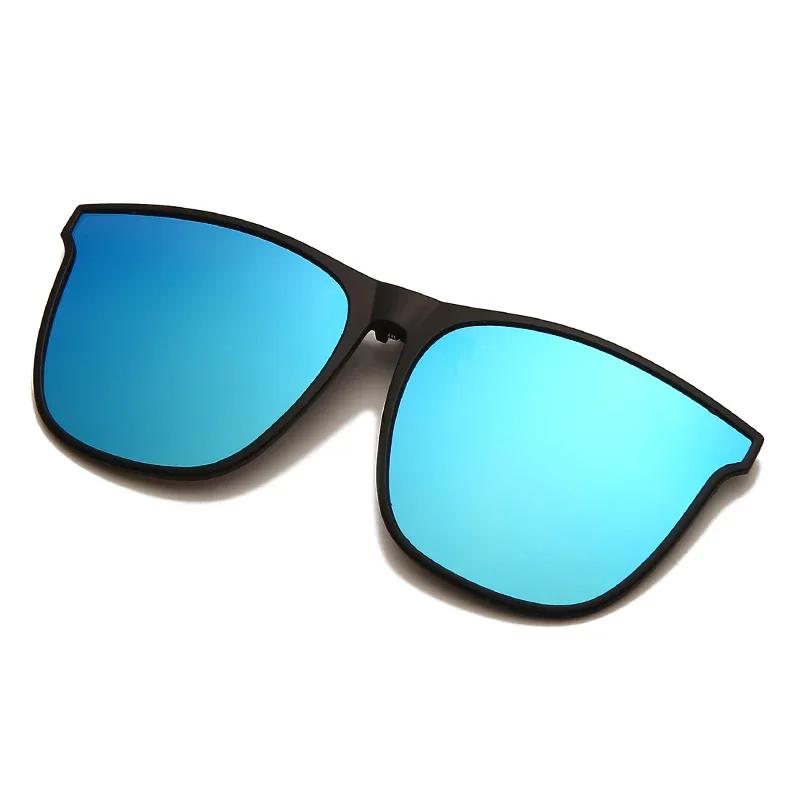 Men's Polarized Clip-On Sunglasses Vintage Square Design Anti-Glare Night Vision Driving Goggles