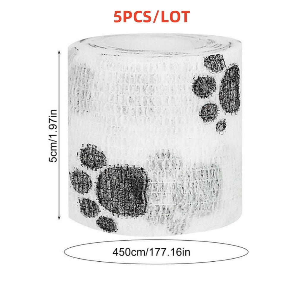 

5PCS/LOT Elastic Bandage Self Adhesive Bandage Wrap Cohesive Tape Vet Wrap for Dog Cat Horse Pet Animals Ankle Sprains белый