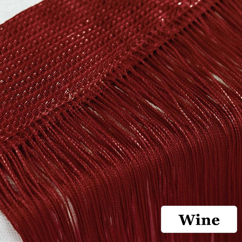 

300 см X 300 см нитяные шторы экран лента струнный разделитель штора для гостиной дверь стена окно панель кисточка занавеска 300CM X 300CM винный