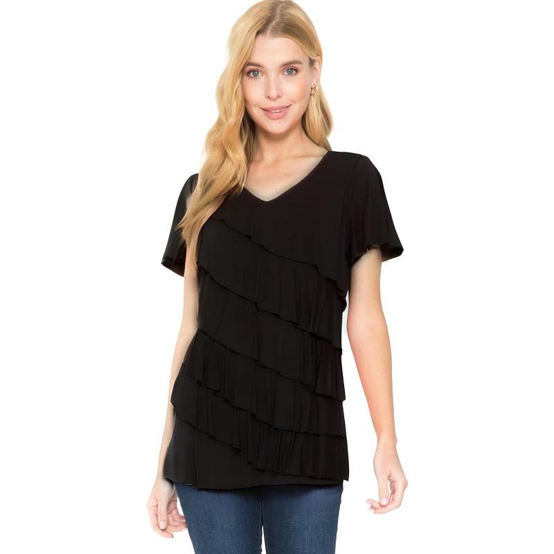 Women S Sleeveless V Neck Ruffled Casual Loose Summer Top S