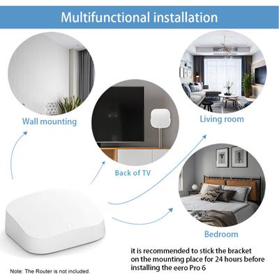 Screwless Wall Mount Replacement for Eero Pro 6 WiFi Router Holder Strong Adhesive Mount Easy To