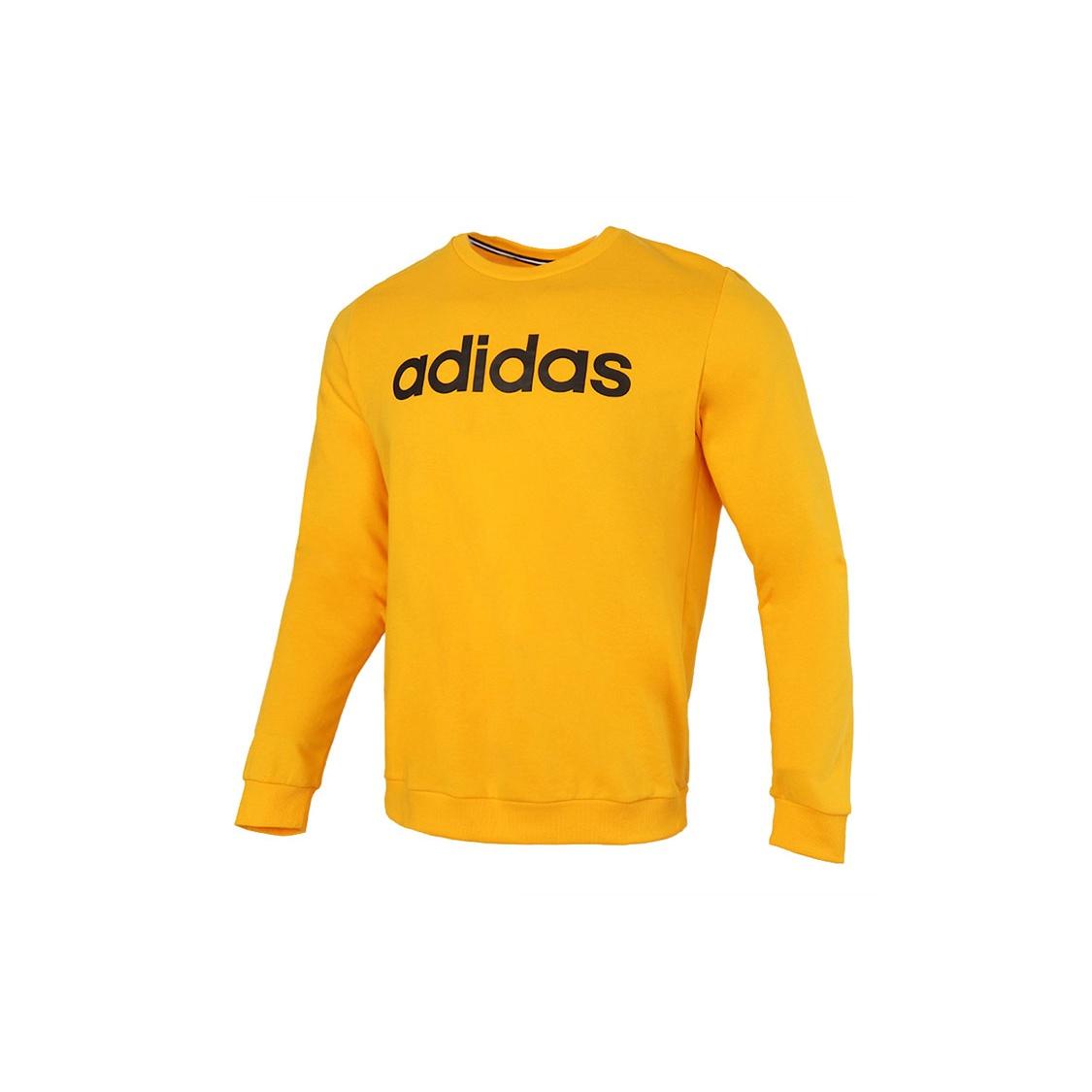 adidas Round Neck Casual Pullover Long Sleeves Yellow Men s GP4874 XXL