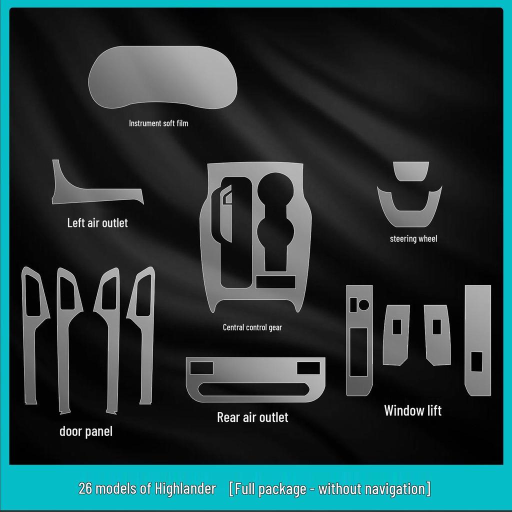 Tempered Screen Protector for 26 Toyota Highlander Models' Interior Navigation Display