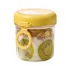 Tragbares Overnight Oats Glas mit integriertem Löffel & Deckel, Auslaufsichere Kunststoff-Frühstückstasse für Salat, Joghurt, Obst, BPA-freier transparenter Behälter