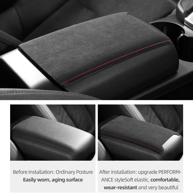 Betterhumz Für Porsche Macan 2014-2025 Aus Alcantara Armlehnenbox Panel Verkleidungsaufkleber Tuning Dekor Auto Innenraum Zubehör