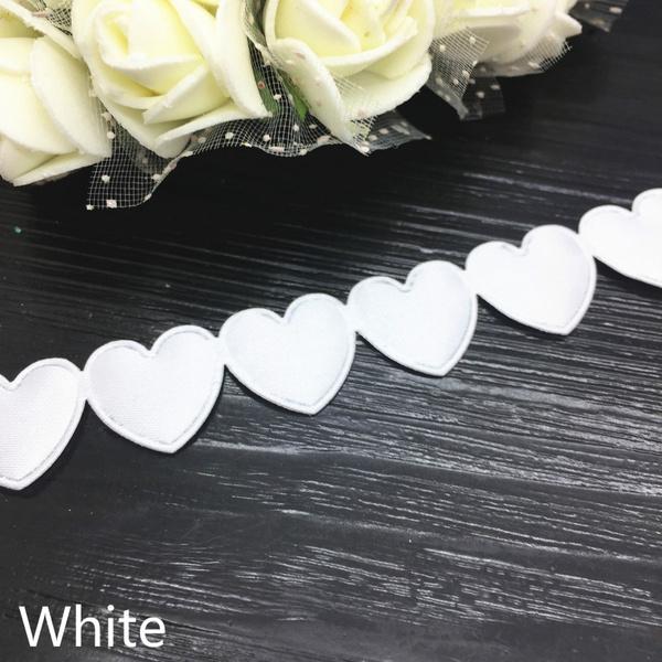 1.6cm Colorful Solid Color Heart-shaped Webbing Clothing Accessories Ribbon Cake Gift Box Packaging Ribbon Embossed Belt
