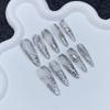 Handmade Y2K Metallic Gradient Luxury Long Stiletto Reusable Press On Nails Artificial Tips