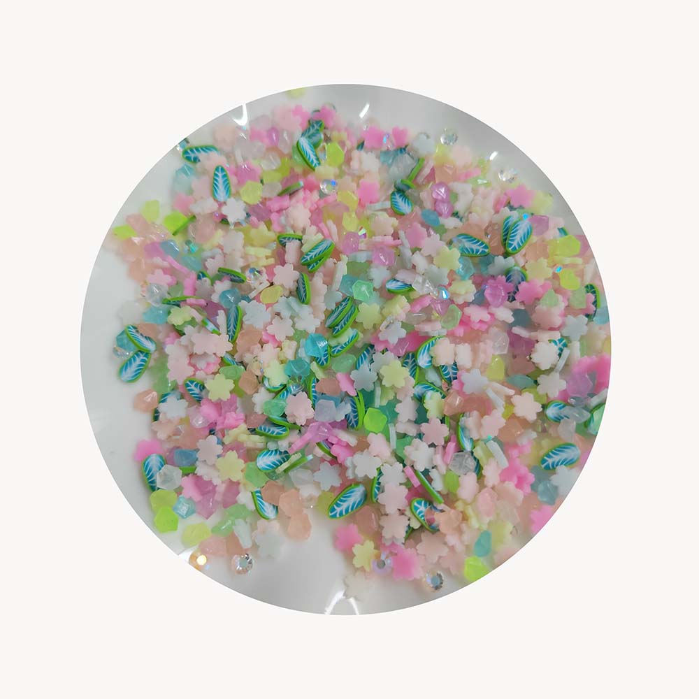 Pretty Flower Leaf Slices Mixed Clay Sprinkles Confetti Polymer Clay Slices Slime Supplies