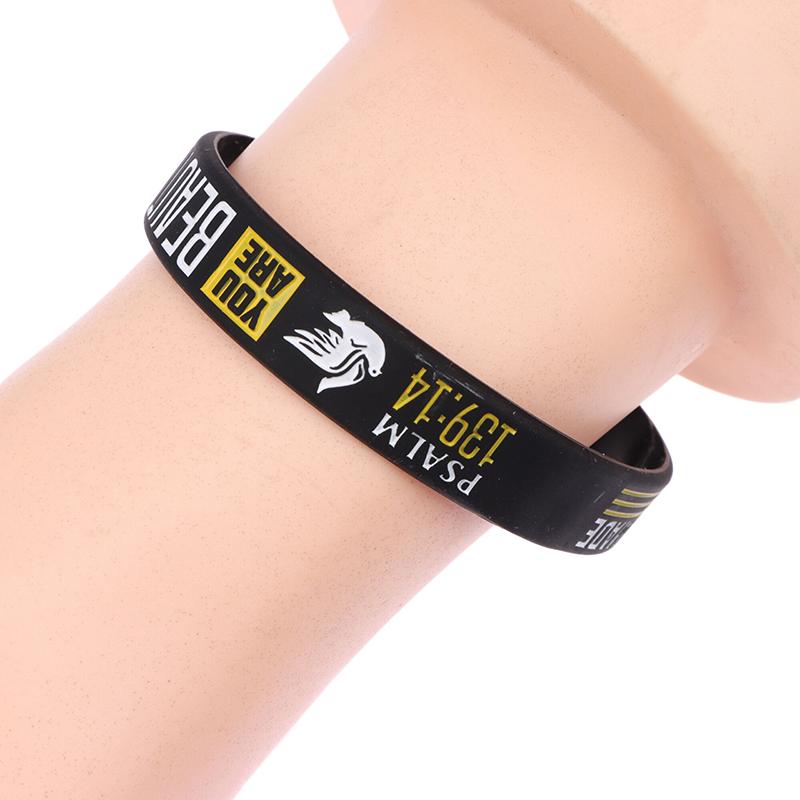 13ks Víra Věř Mír Milost Bible Křesťanský Náboženský Náramek Sportovní Silikonové Náramky Gumový Náramek