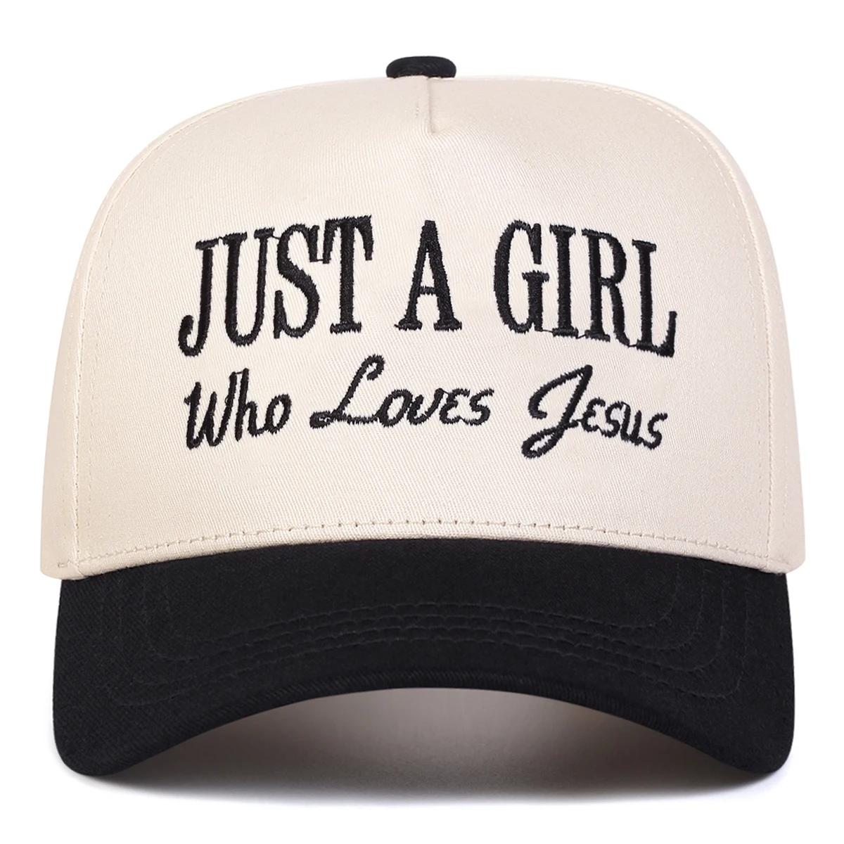 

Unisex Just A Girl Who Loves Jesus Embroidery Baseball Caps Spring Autumn Outdoor Adjustable Casual Hats Sunscreen Hat Cap