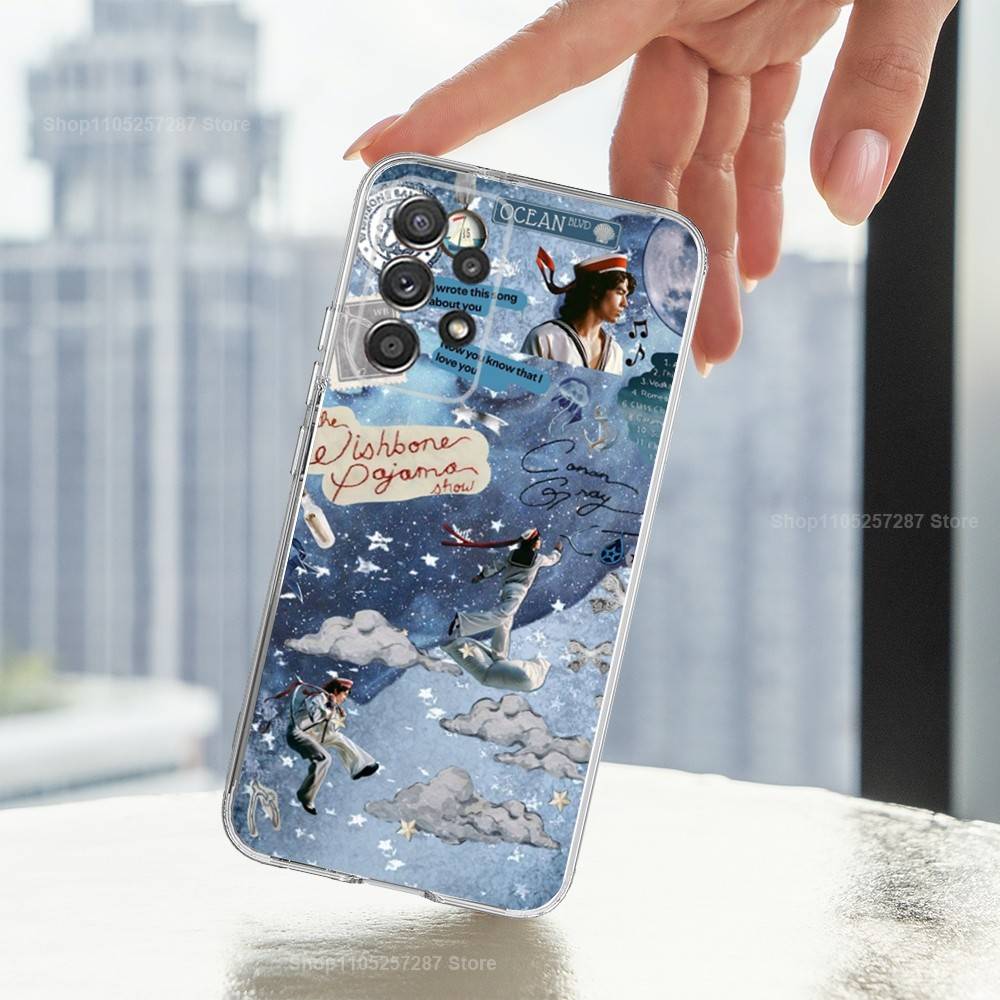

C-Conan G-Gray W-Wishbone For Samsung A51,71,30,S10,9,20,Ultra,FE,Lite, S23,21,22,PIus,Transparent, Silicone Phone Case SamsungNote20Ultra