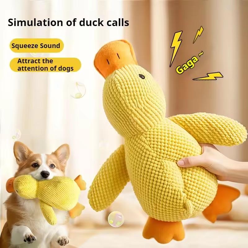 Booteely Dog toy plush companion sleeping duck bite resistant teeth grinding sound relief duck sound toy