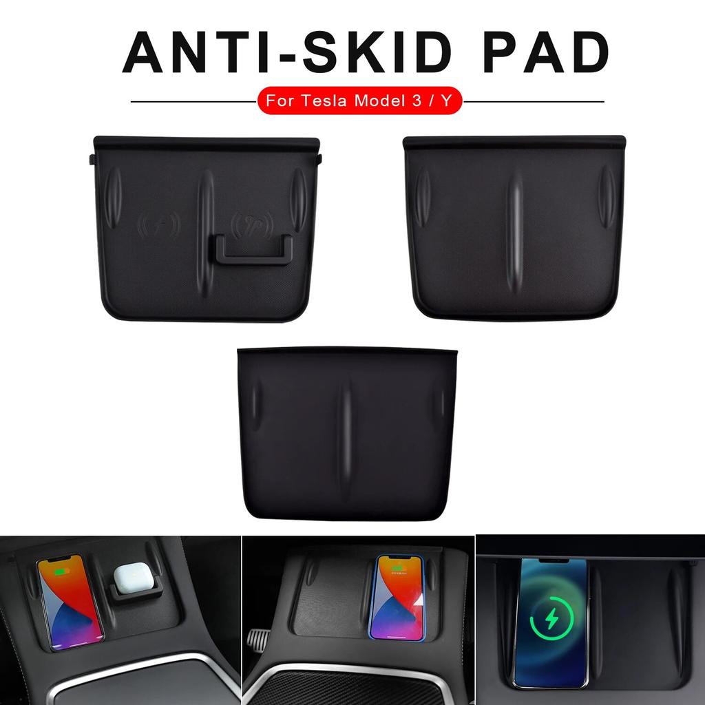 Anti Skid Dust Proof Wireless Silicone Charging Pad For Tesla Model 3 Y 2023 2022  Charger Mat Protector Cover Accessories