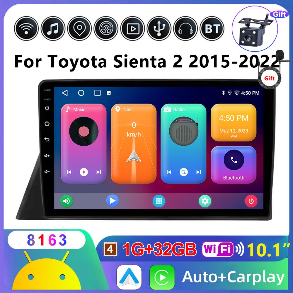 

Автомобильная стереосистема для Toyota Sienta 2 2015 2016 2017 2018 2019-2022 Автомагнитола Автомобильная радиостанция GPS 2Din Мультимедиа Видеоплеер Стерео 4-core 1+32 carplay