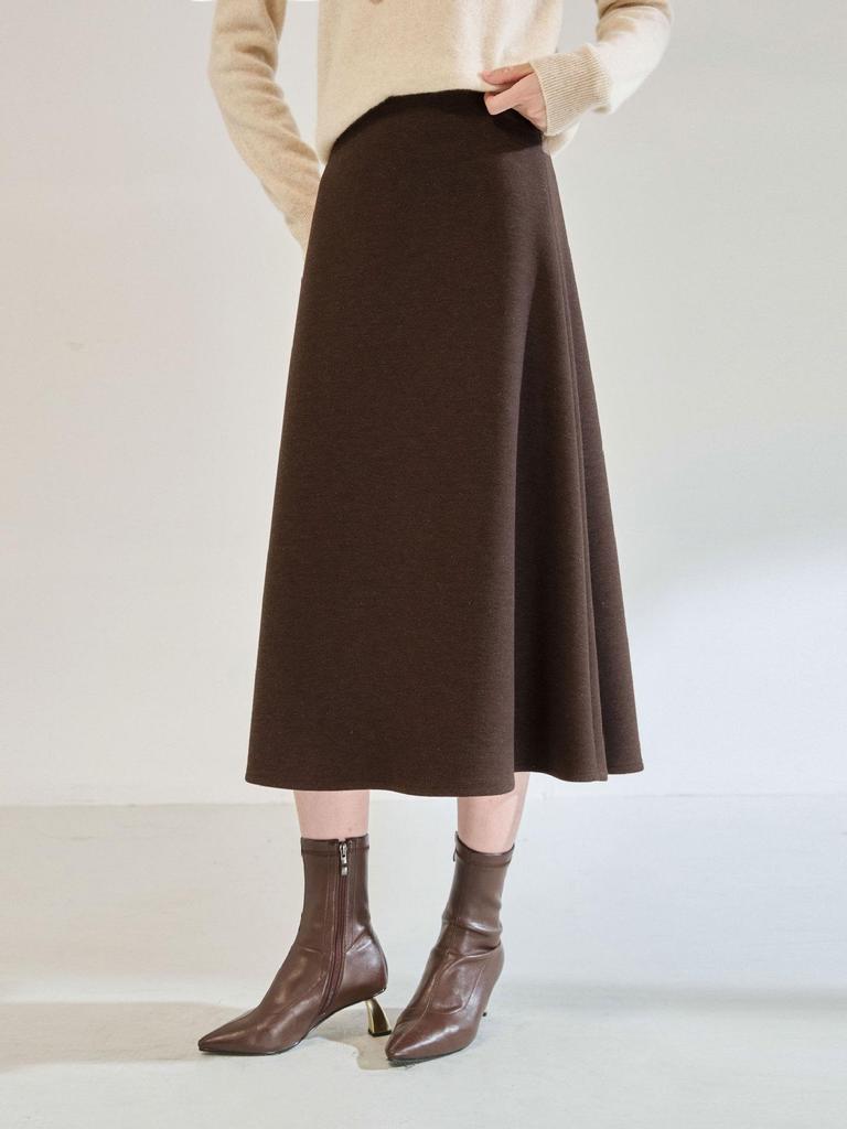 Soft & Smooth Wool-Blend A-line High-Waisted Skirt - Autumn/Winter Collection