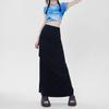Elegant Skirt Women Sexy Slim Side Slit Pleated Mid-length Hip Skirt Y2k Vintage Fashion Bottoms Female Clothes Streetwear