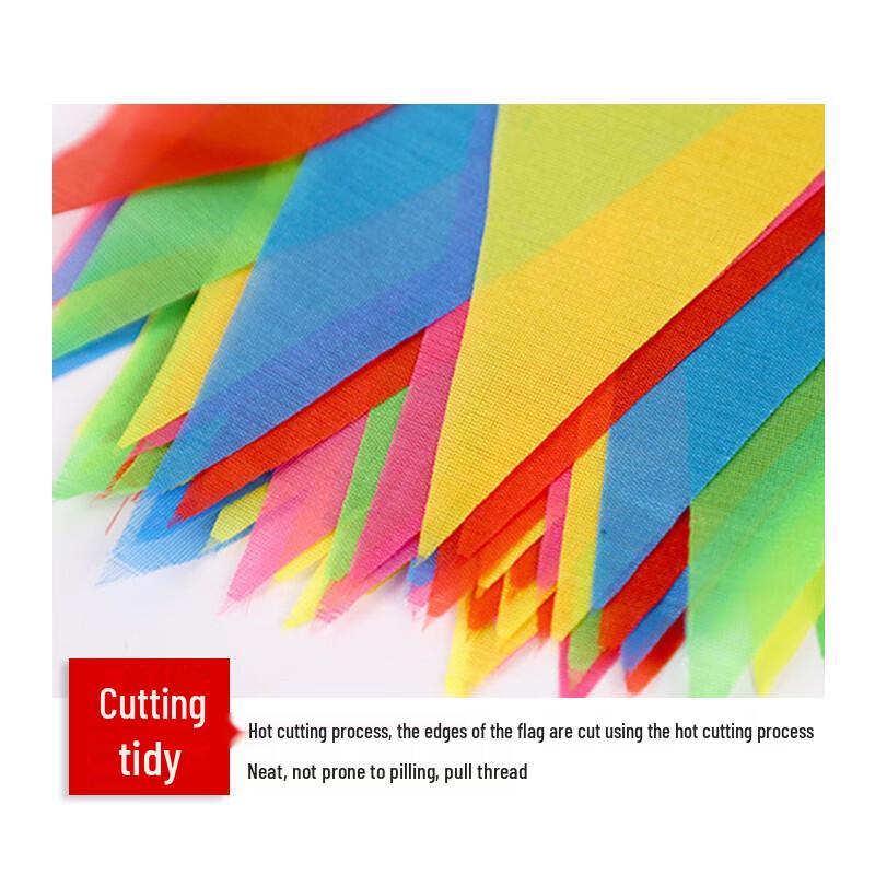 100M Colorful Triangular Bunting Flag Banner