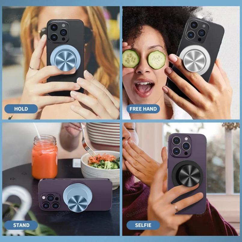 52 Magnet Magnetische Faltbare Handyhalterung Griff Sockel Tasche Für Magsafe IPhone Samsung Sicherer Ring Finger Erweiterbarer Ständer