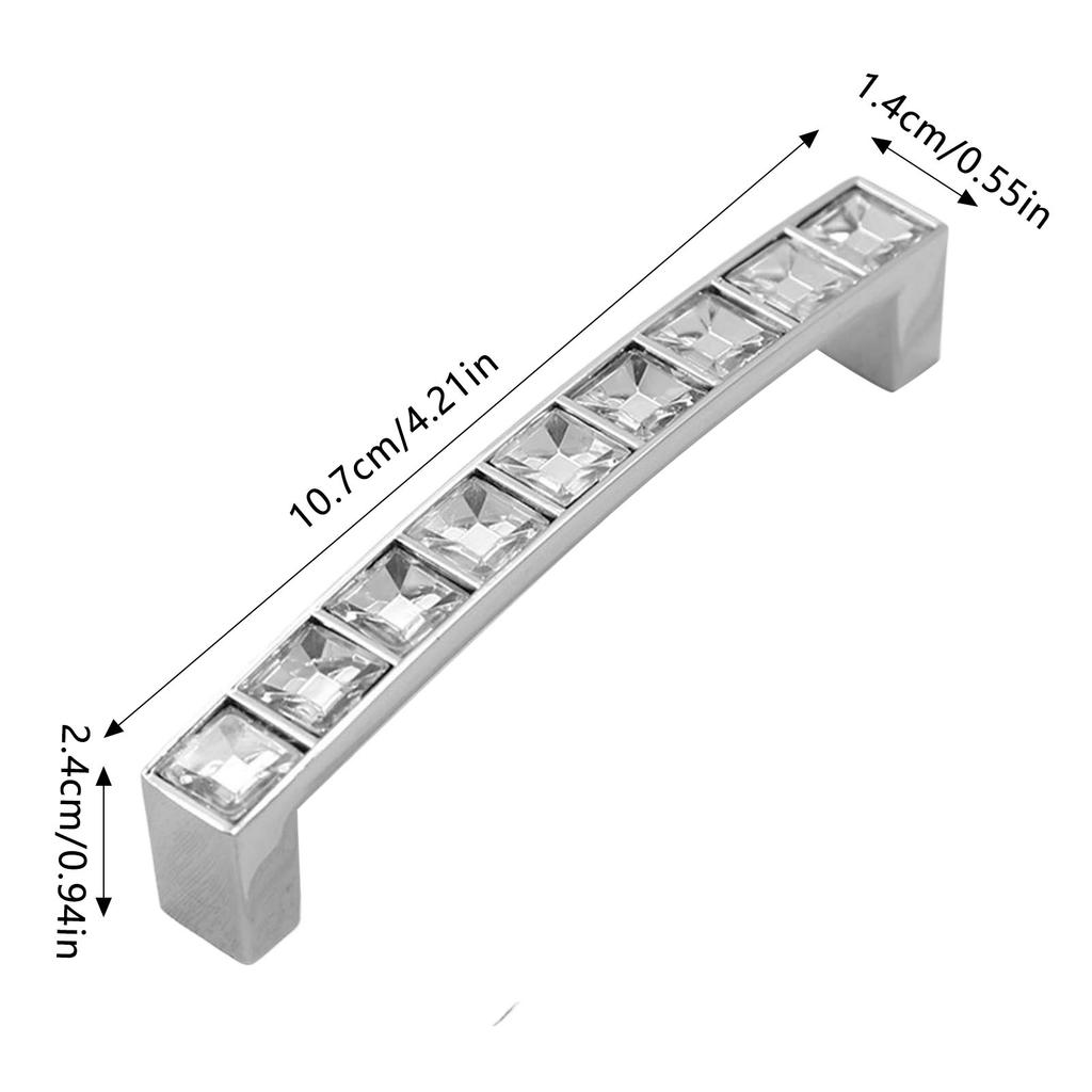 Crystal U-Shaped Cabinet Pull Handle for Drawer Wardrobe Modern Simple Design Double Hole