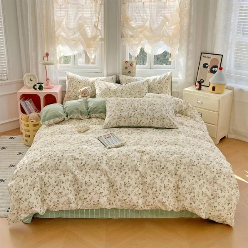 2025 New Spring and Summer Quilt Cover Three-piece Skin-friendly Grinding 13070 High-count Cotton Four-piece Bedding