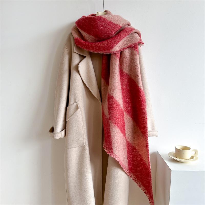 New Thickened and Elongated Winter Scarf Cashmere Feeling Shawl and Wraps Pashmina Neckerchief Bufanda Female Poncho 48Colors