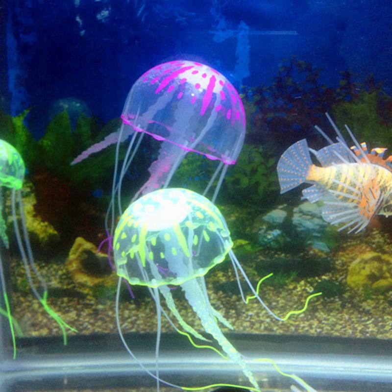 Aquarium Glowing Artificial Jellyfish Aquarium Decoration Luminous Ornament