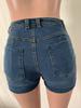 Belted Washed Denim Shorts, 5 Colors, 8 Sizes, Slight Stretch Available