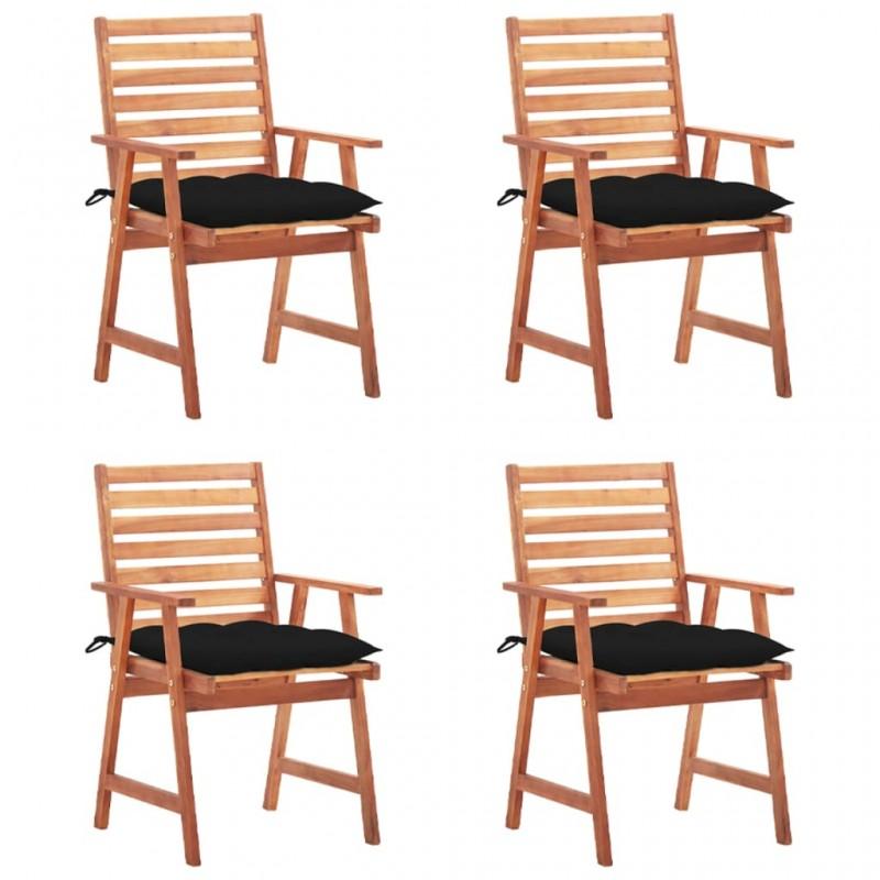 Day and Night - Day and Night Garden Dining Chairs and Cushions 4 Units Solid Acacia Wood