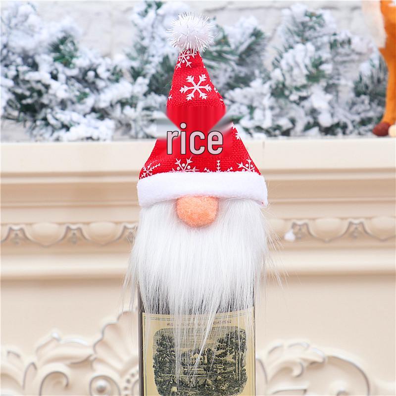 Faceless Doll Festive Wine Bottle Cover - Christmas Decoration Figurine for Hotels and Restaurants