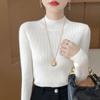 Slim and Thin Bottoming Shirt Women's Semi-high Neck Sweater Autumn and Winter Knitwear Tops