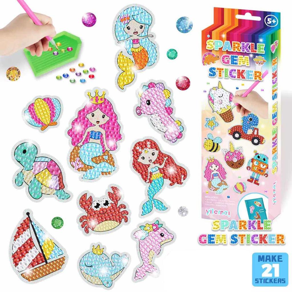 Kids Childrens Toys New Christmas Diamond Painting Keychain Ornaments DIY Hanging Diamond Art Acrylic for Christmas Crafts Family Decor
