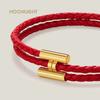 MOONLIGHT Classic H Button Braceles for Women Double-layer Leather Charm Bracelet Female Fashion Couple Jewelry Gifts 13 Colors