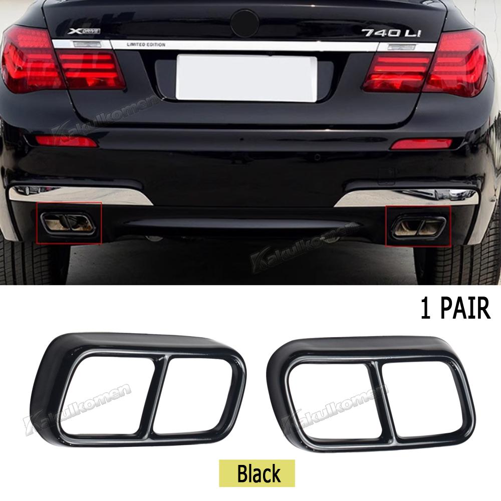 For BMW F01 7 Series 730i 740i 750i 760i Stainless Steel Black Car Exhaust Pipe Cover Stickers Exterior Modification Accessories чёрный