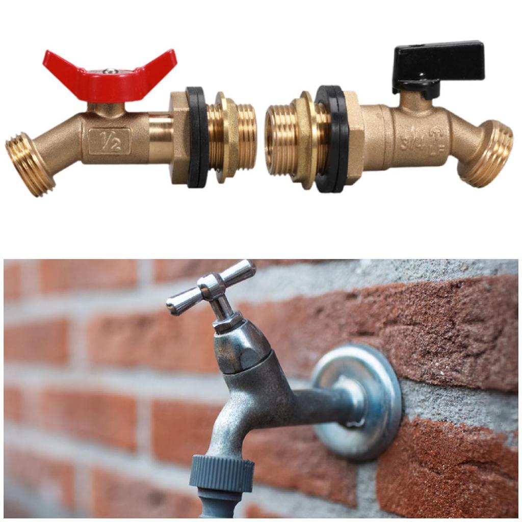 IBC Tote Tank Fittings 3/4'' Leakproof Brass Hose Valve Faucet for Ton Bucket Garden Hose Connection Garden Irrigation Outdoor