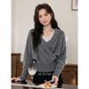 Luxiangnan Women's V-Neck Pullover Sweater