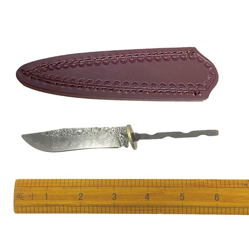 Damaststahl Einsetztyp DIY Halbfertige Feststehende Klingenrohlinge Obstmesser Rohlinge Küchenmesser Rohlinge Haushaltszubehör Handgefertigt