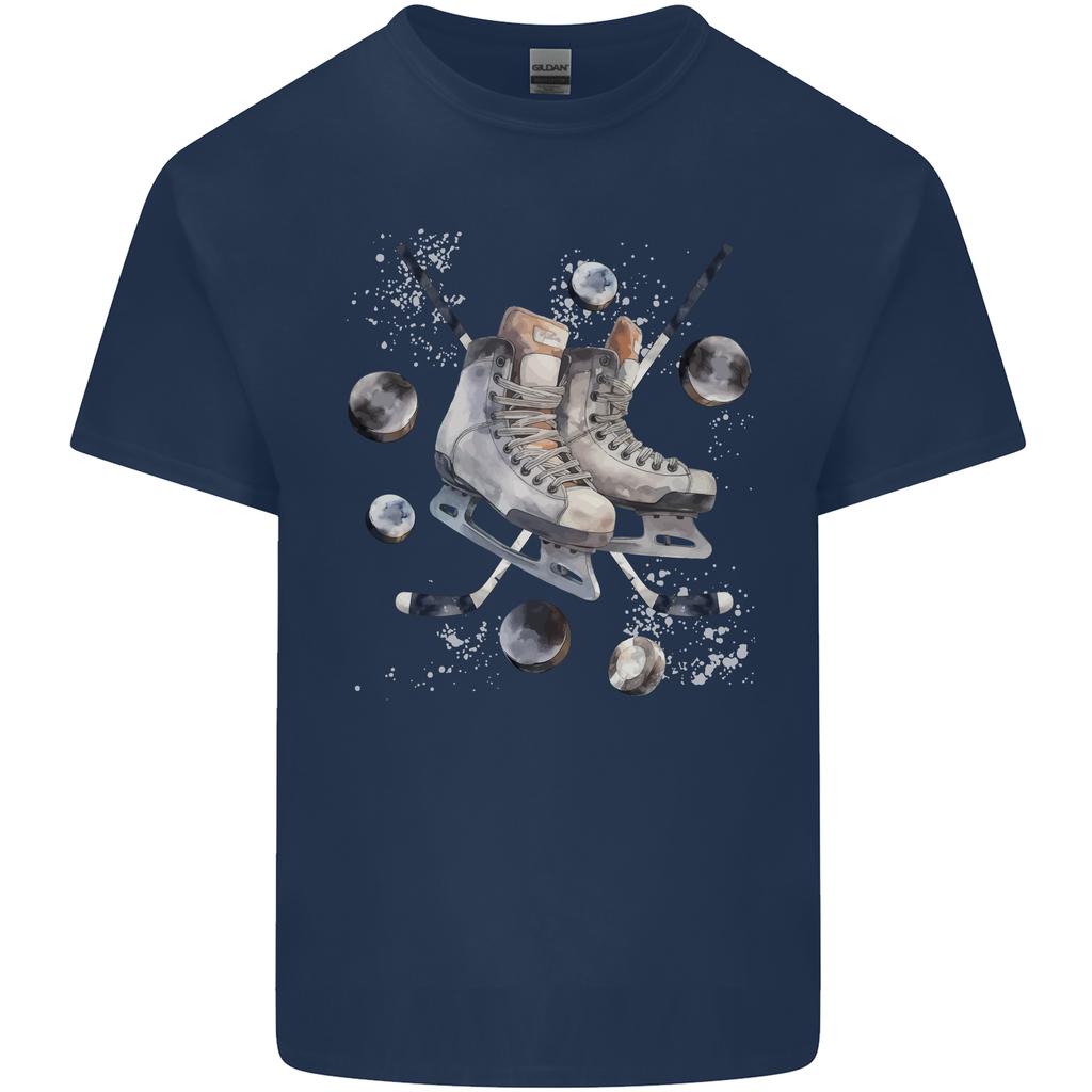 Ice Hockey Boots Stick Pucks Unisexs Light Cotton Tshirt
