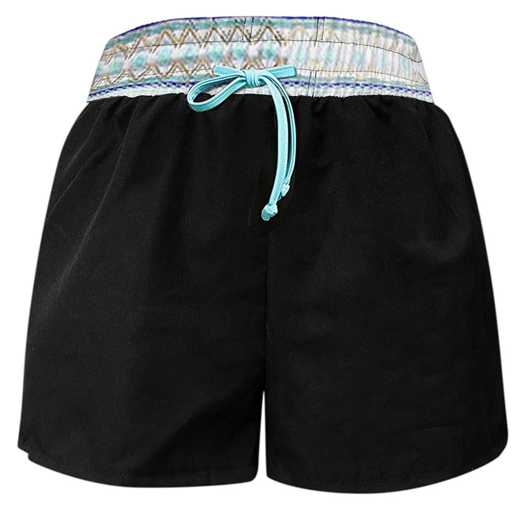 Модные женские повседневные шорты для йоги с высокой талией, кулиской и принтом