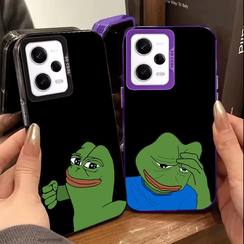Funny Sad Forg P-Pepe Meme Soft Phone Case for Xiaomi Redmi Note 13 14 15 Pro Plus 12S 12 11S 11 11T 10S 10 Shockproof Cover Bac