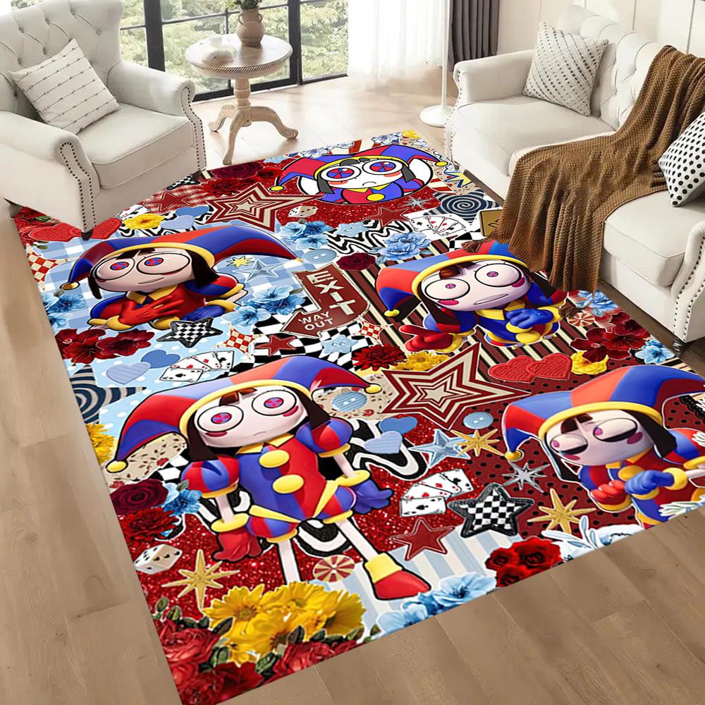 Digital Circus Floor Mat Suitable for Study Room Outdoor Dining Room Hallway Anti-slip Rug Office Home Decor