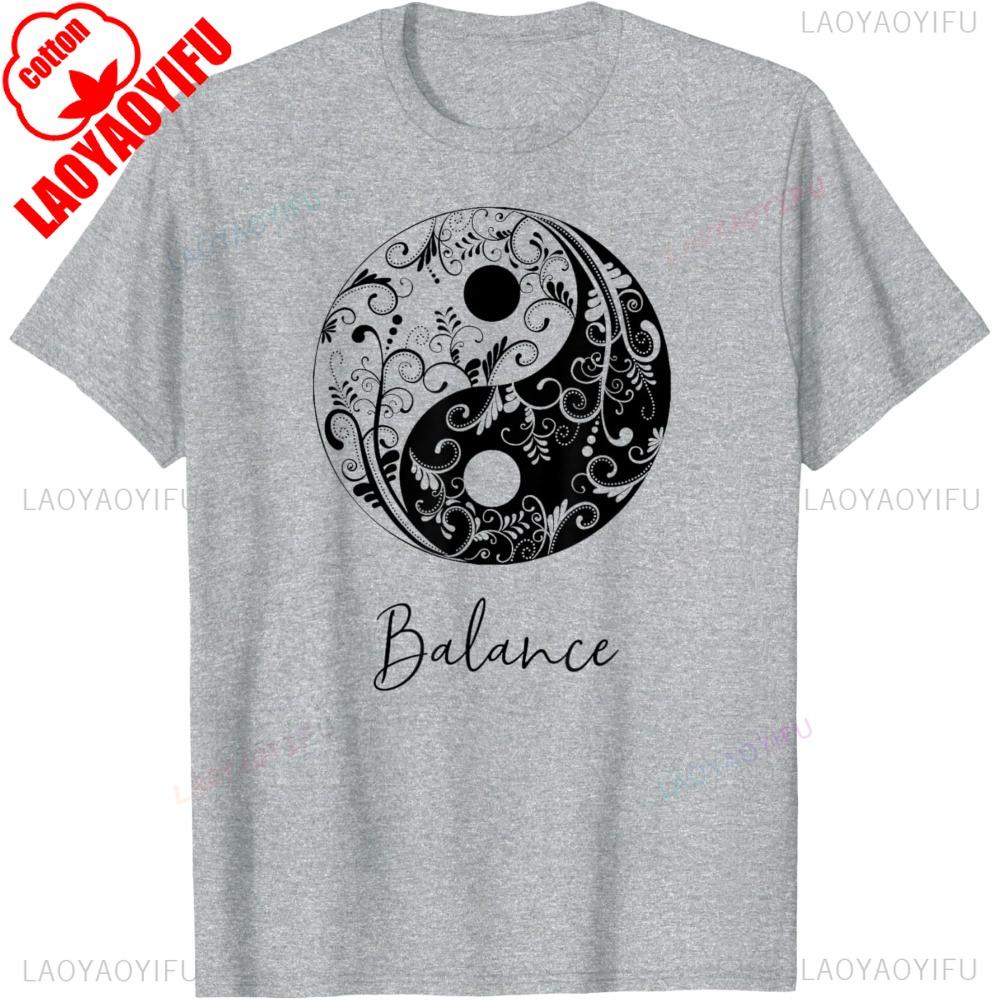 Ying Yang Balance Inner Peace Balanced Soul TShirt Cotton Casual Fashion Loose Streetwear Man Tshirt Chinese Martial Arts Tees