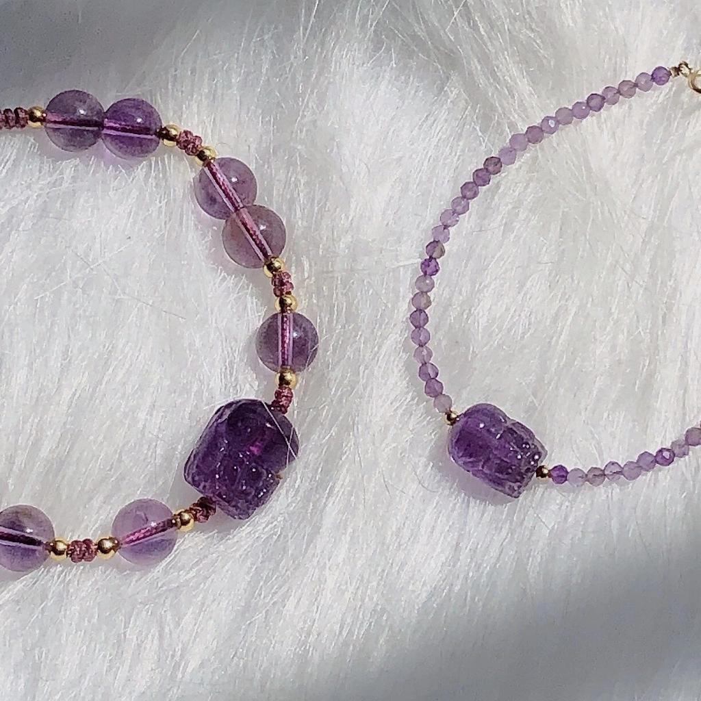 Women's Amethyst Pixiu Bracelet, Handmade Simple Bracelet, Gift for Best Friend or Girlfriend, Crystal Jewelry Bracelet