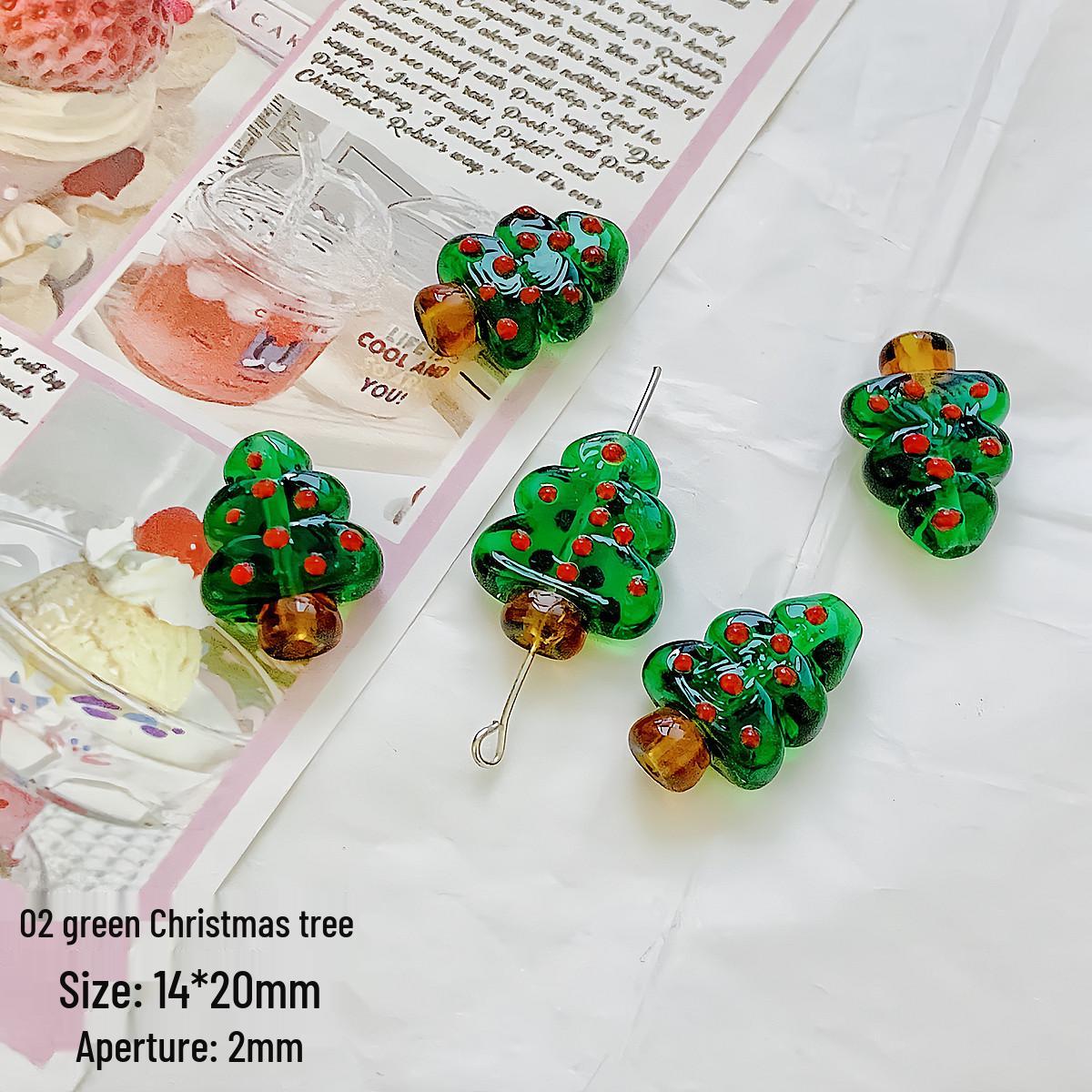 

Расписанные вручную стеклянные бусины в виде рождественской елки для изготовления украшений своими руками и цепочек для телефонов