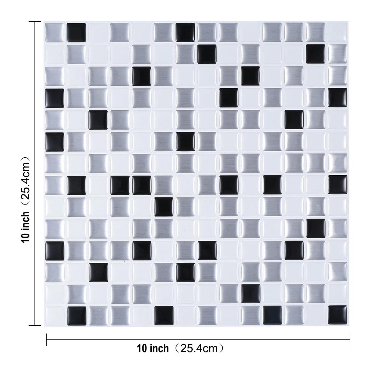 

3D Квадратная Наклейка на стену Самоклеящаяся Мозаичная плитка Сделай сам Кухня Ванная Комната Домашняя Стена Фартук Декорация 3 Pieces