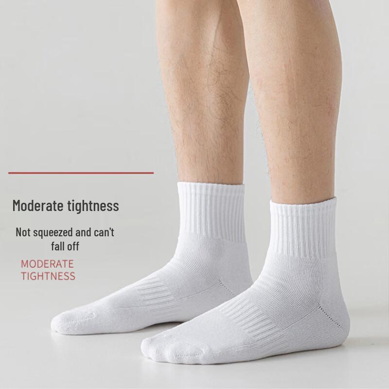 Langsha Men's 10-Pair Mid-Calf Cotton Sport & Casual Socks